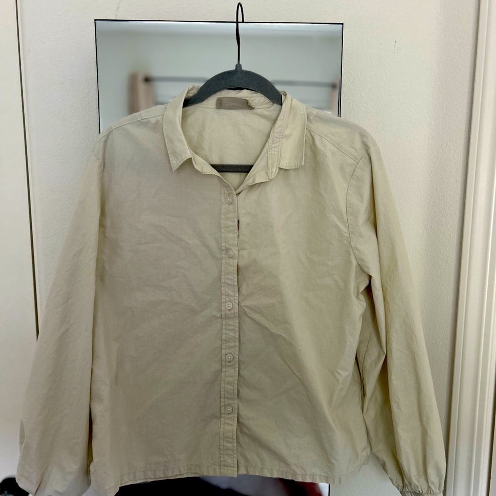 EVERLANE The Organic Cotton Prep Shirt in Light Sage